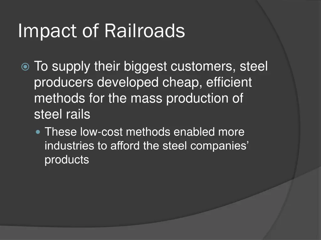 impact of railroads 1