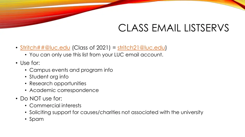 class email listservs