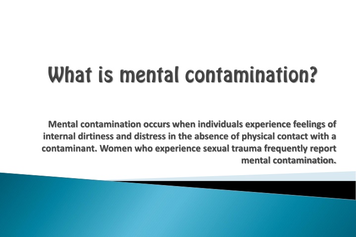 mental contamination occurs when individuals