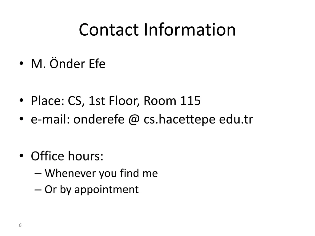 contact information