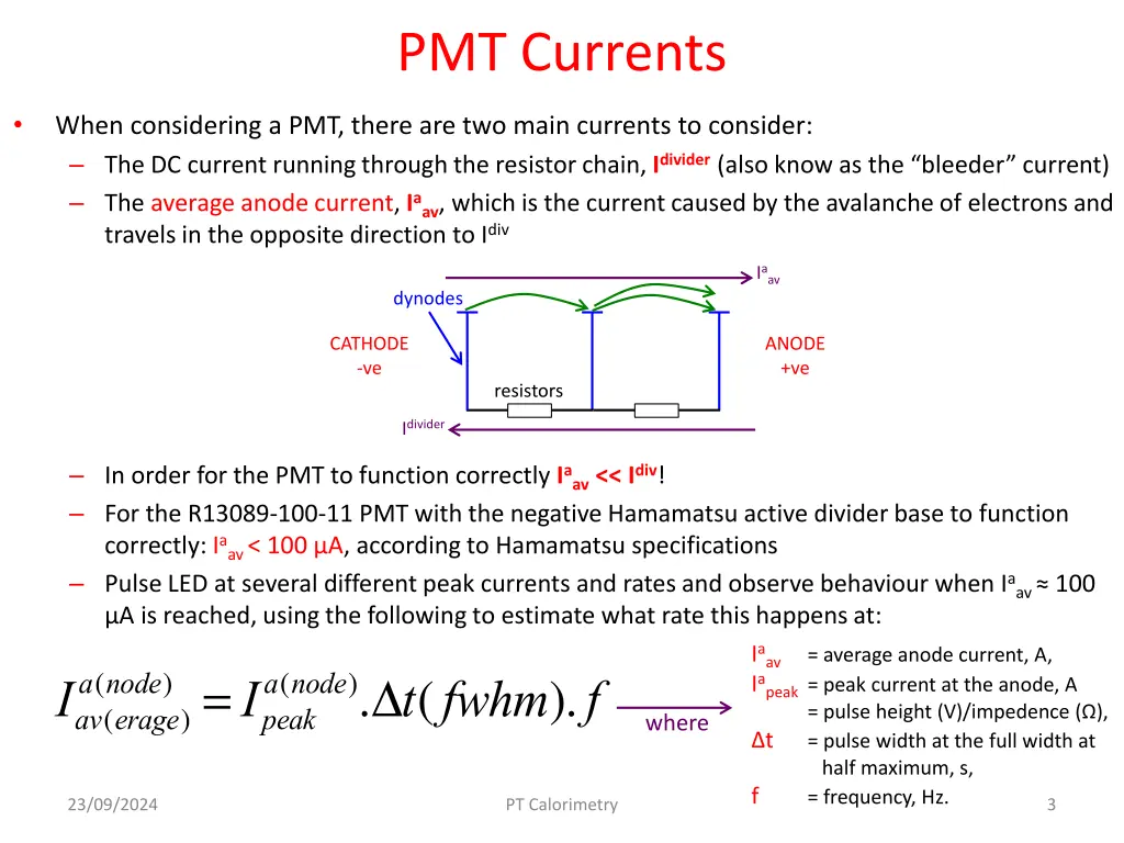 pmt currents