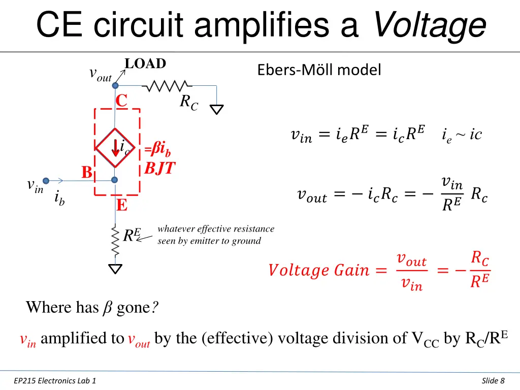 ce circuit amplifies a voltage