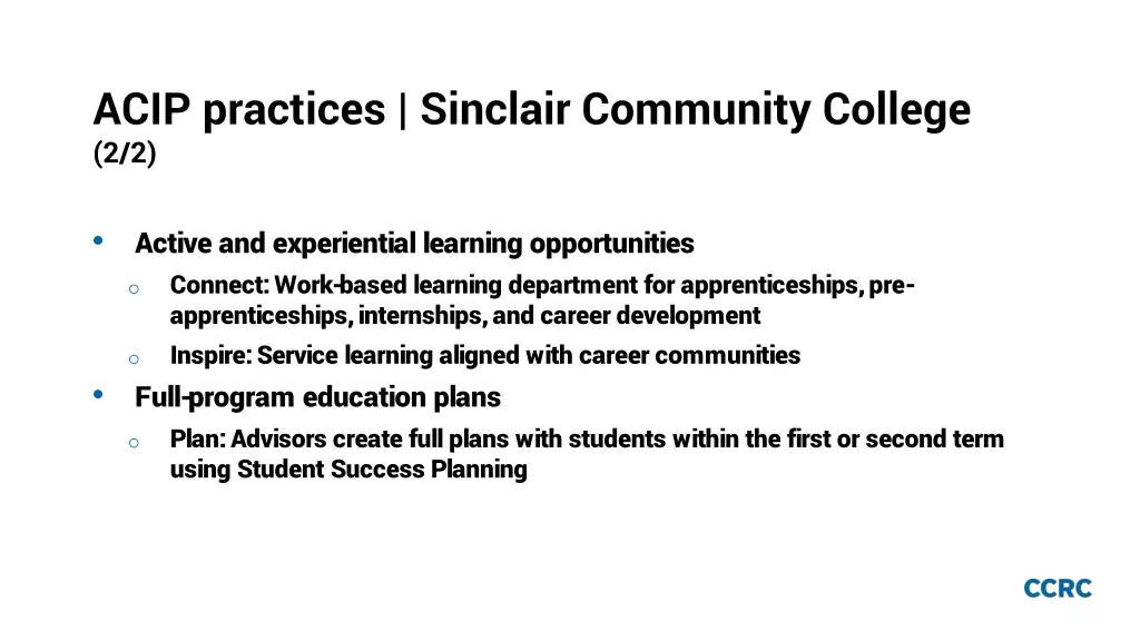 acip practices sinclair community college 2 2