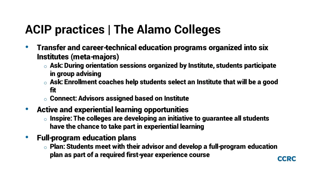 acip practices the alamo colleges