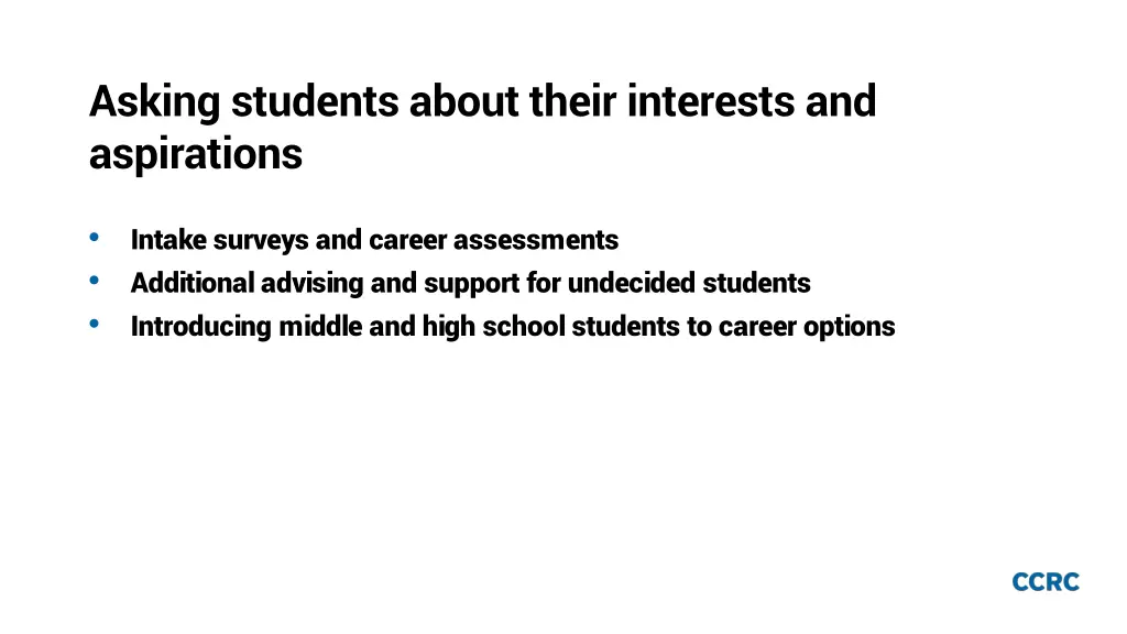 asking students about their interests