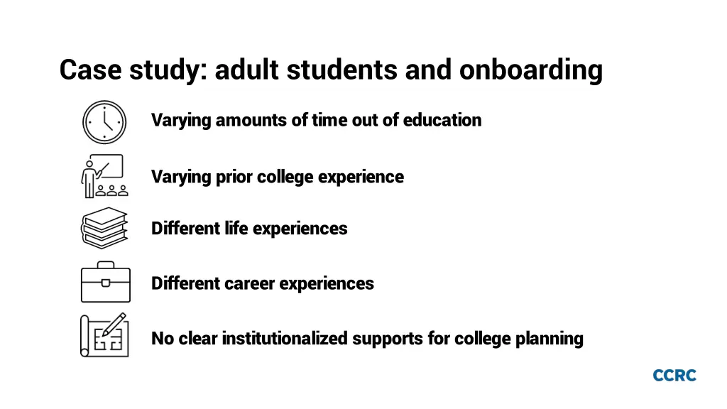 case study adult students and onboarding