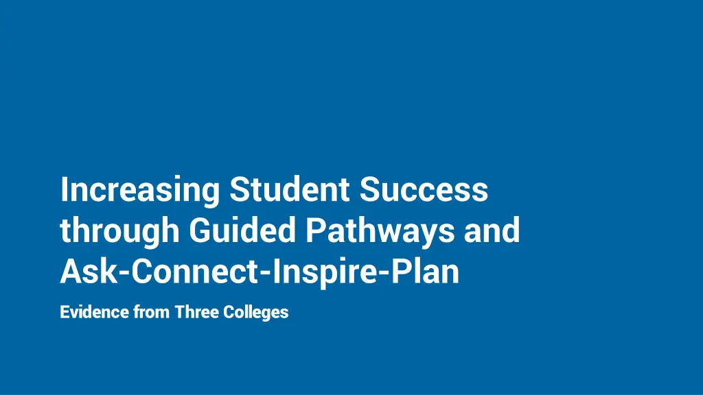 increasing student success through guided