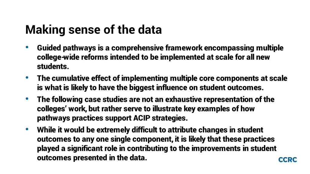 making sense of the data