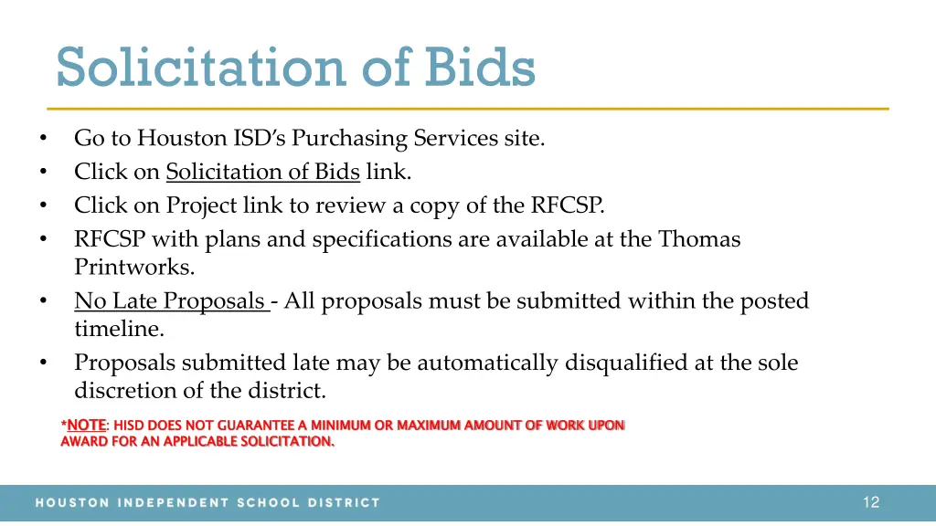 solicitation of bids