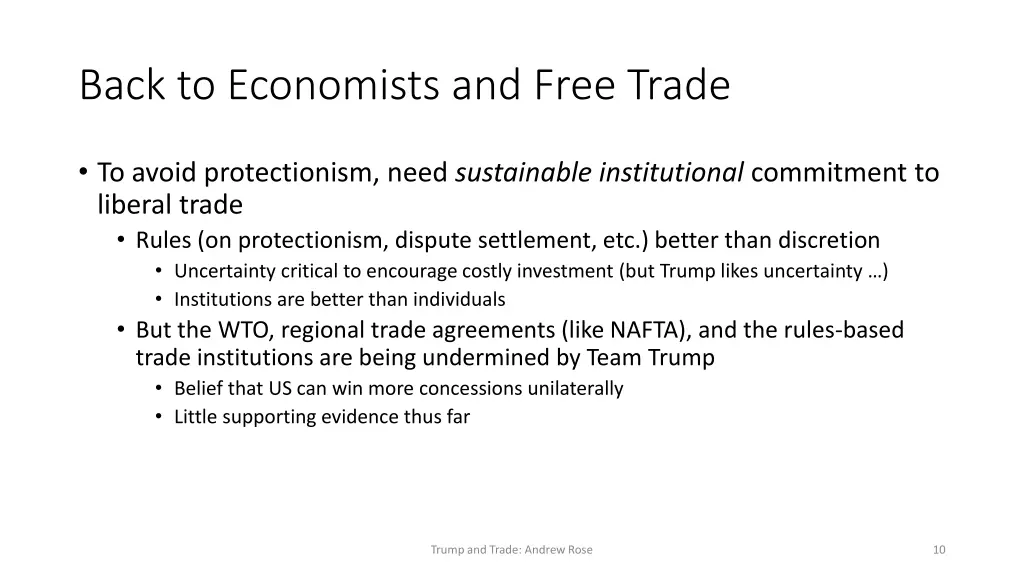 back to economists and free trade