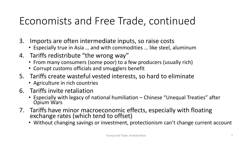 economists and free trade continued