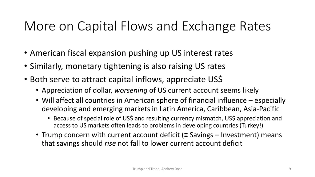 more on capital flows and exchange rates