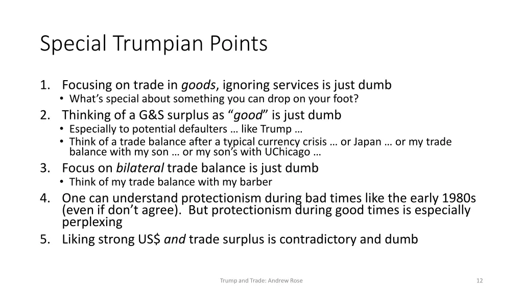 special trumpian points