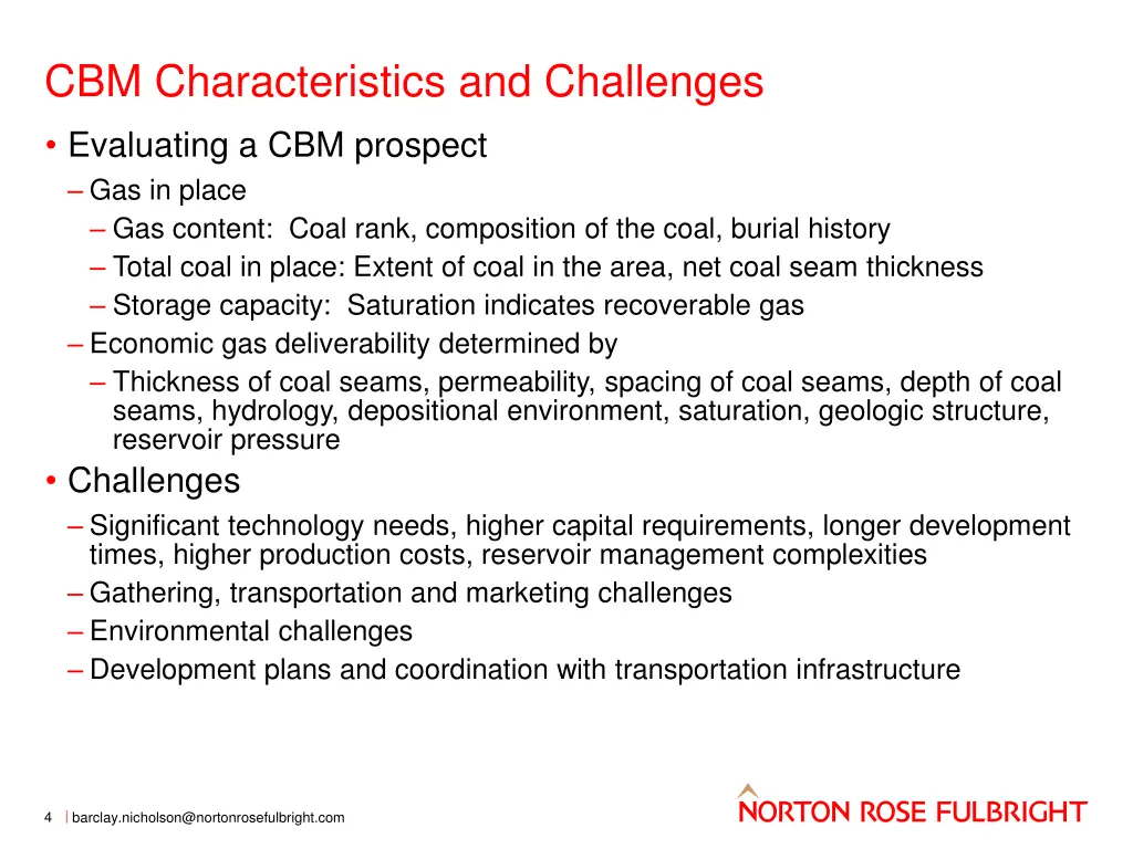 cbm characteristics and challenges