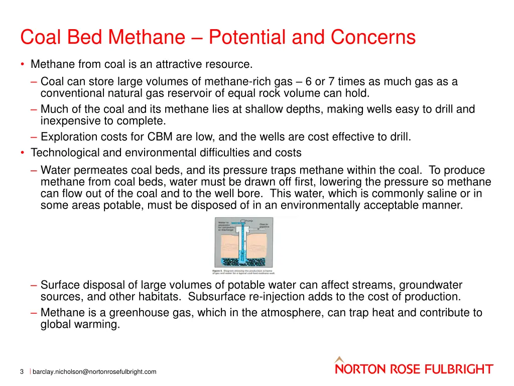 coal bed methane potential and concerns