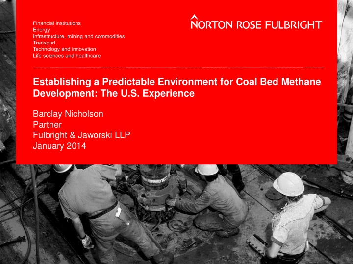 establishing a predictable environment for coal