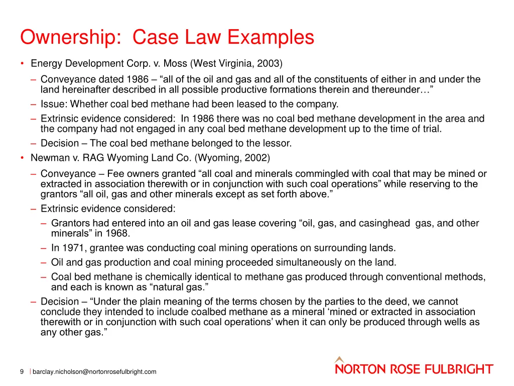 ownership case law examples 2