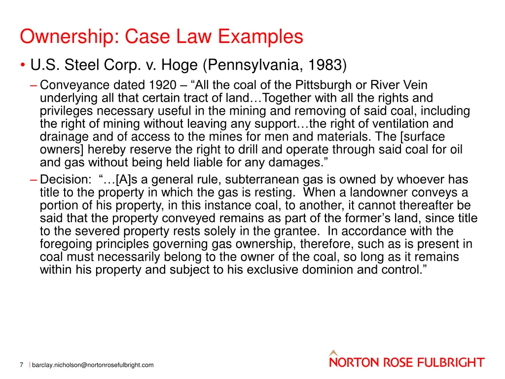 ownership case law examples