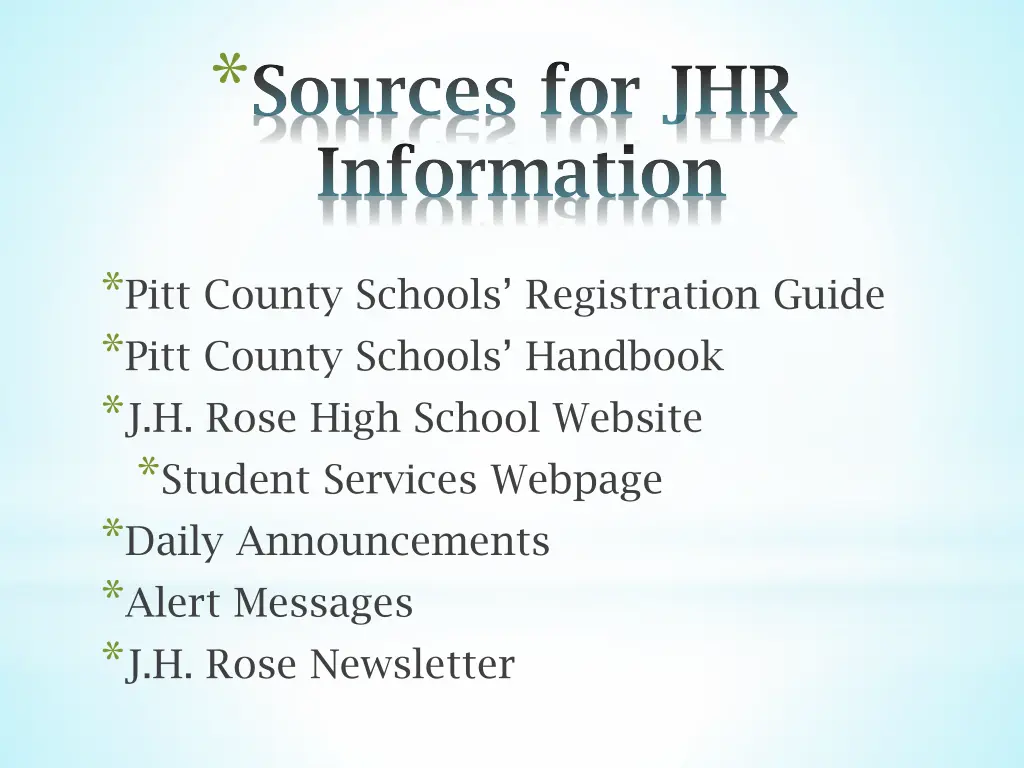 sources for jhr information