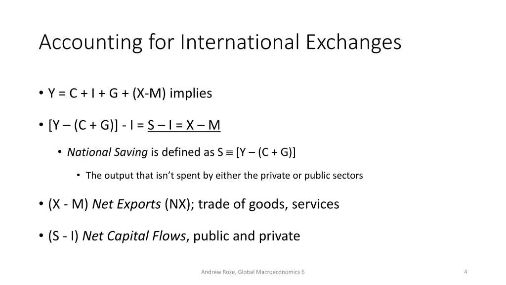 accounting for international exchanges