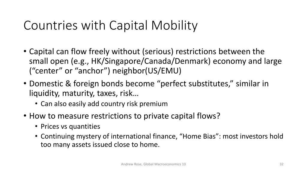 countries with capital mobility