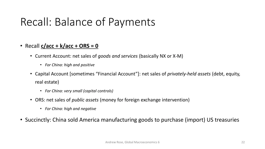 recall balance of payments