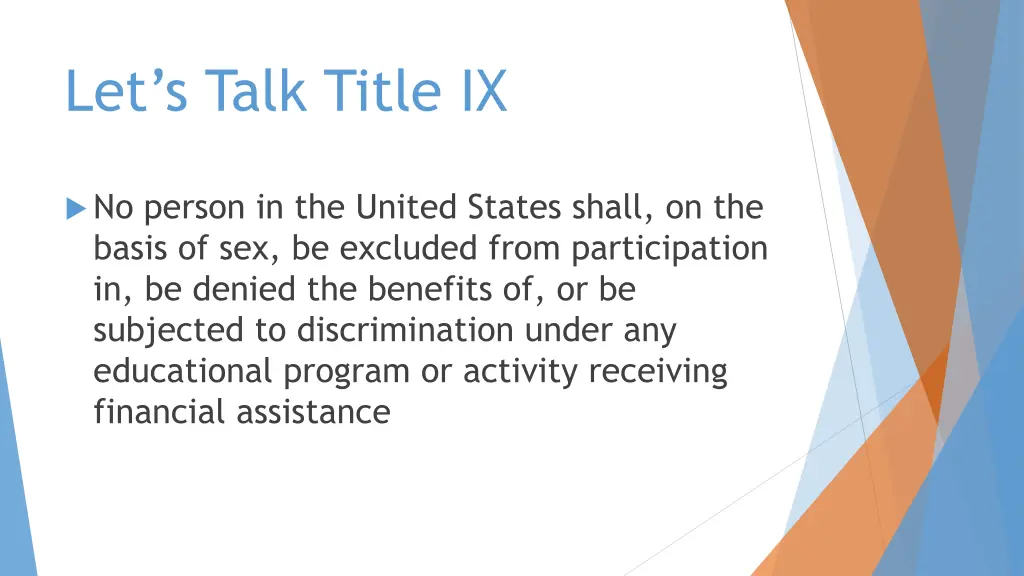 let s talk title ix