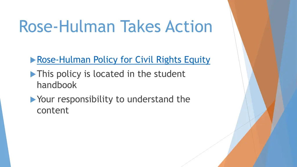 rose hulman takes action