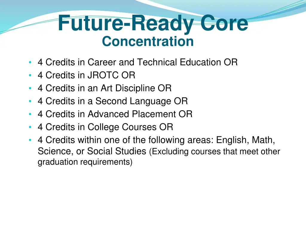 future ready core concentration