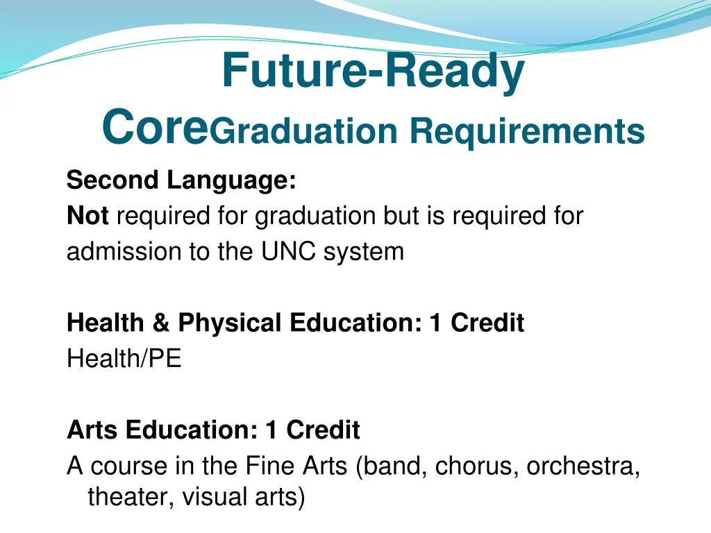 future ready core graduation requirements second