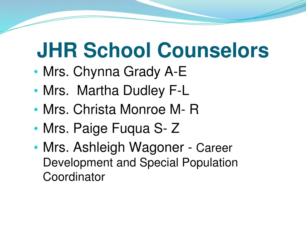 jhr school counselors mrs chynna grady