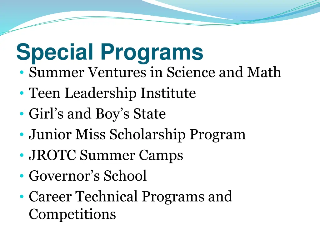 special programs summer ventures in science