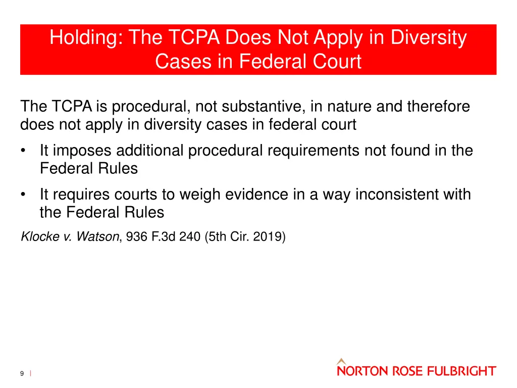 holding the tcpa does not apply in diversity