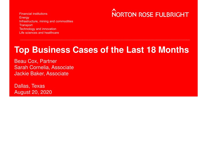 top business cases of the last 18 months