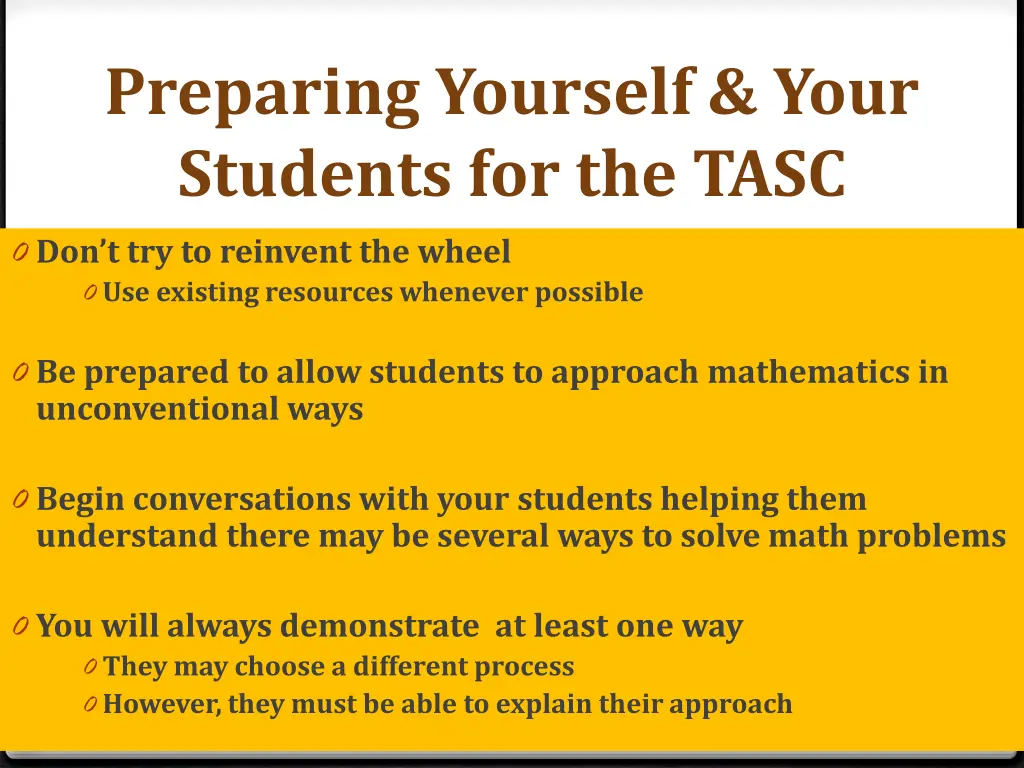 preparing yourself your students for the tasc