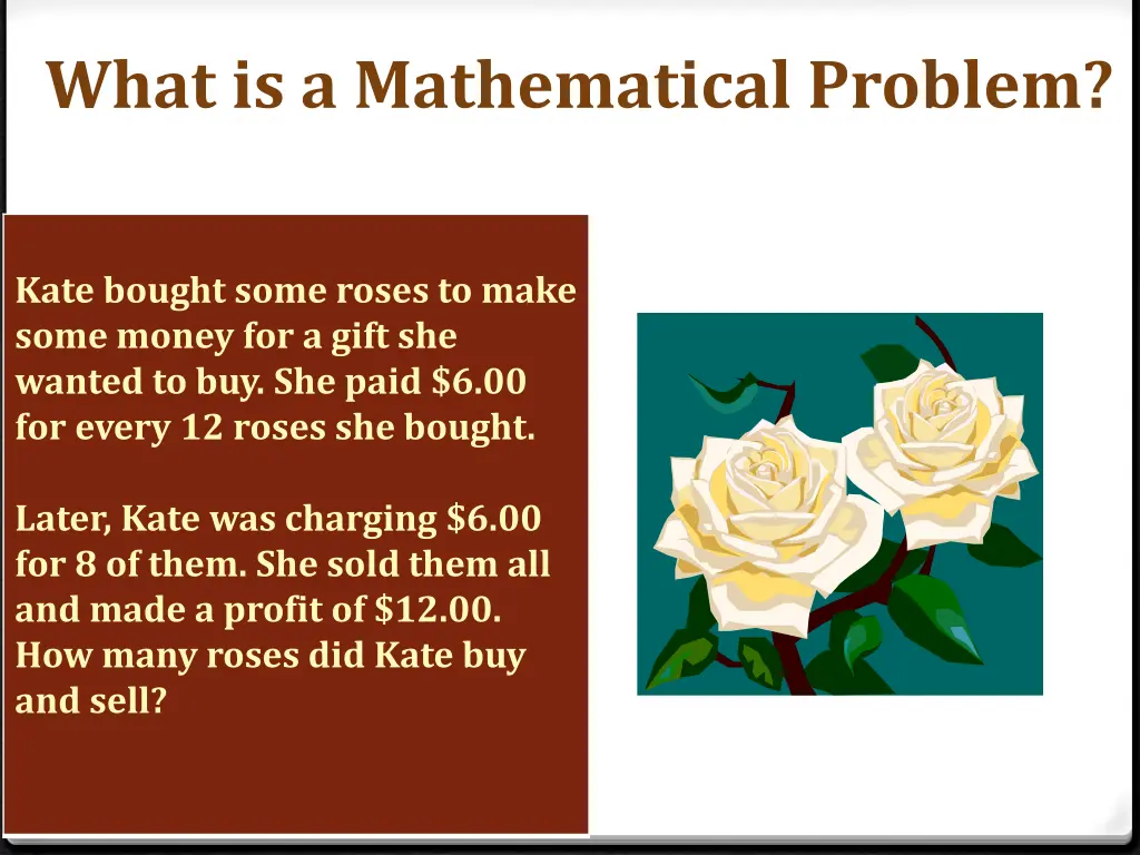 what is a mathematical problem