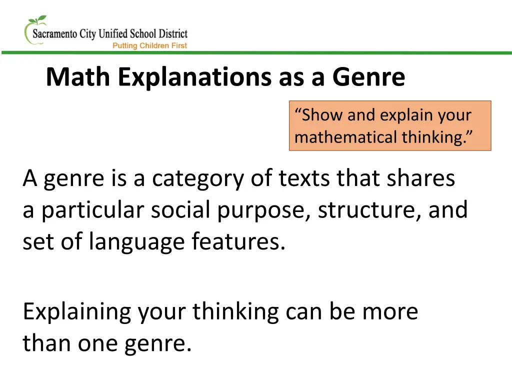 math explanations as a genre