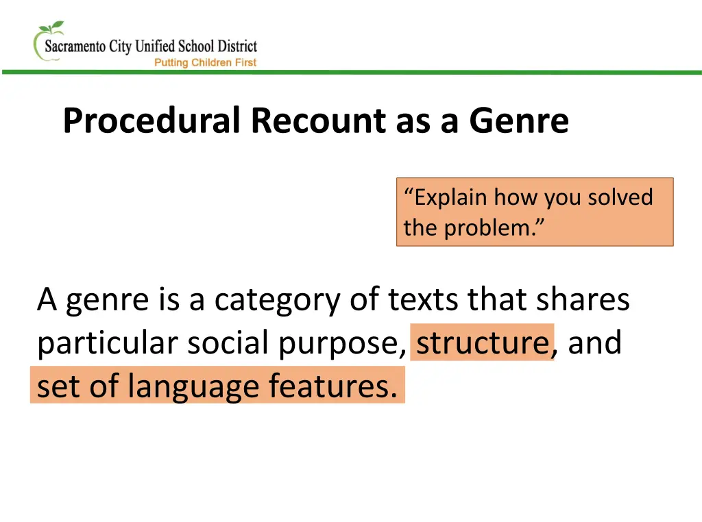 procedural recount as a genre