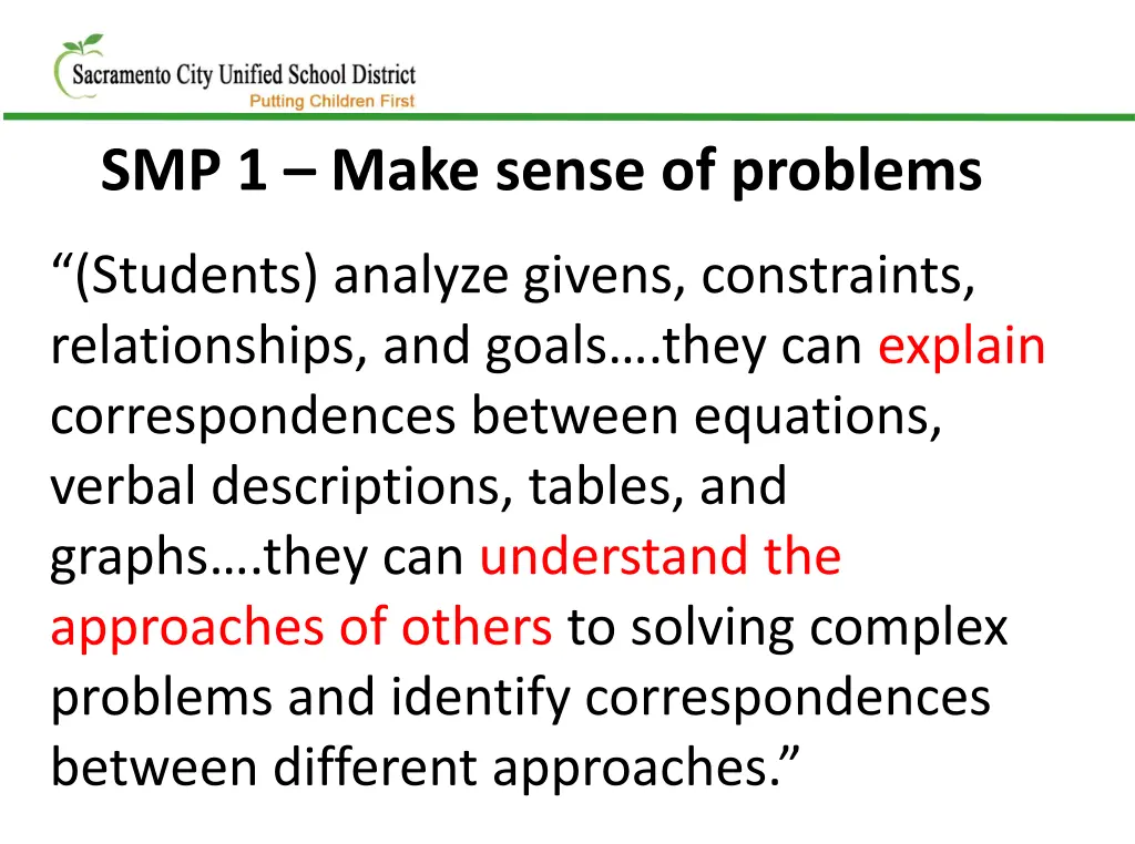 smp 1 make sense of problems