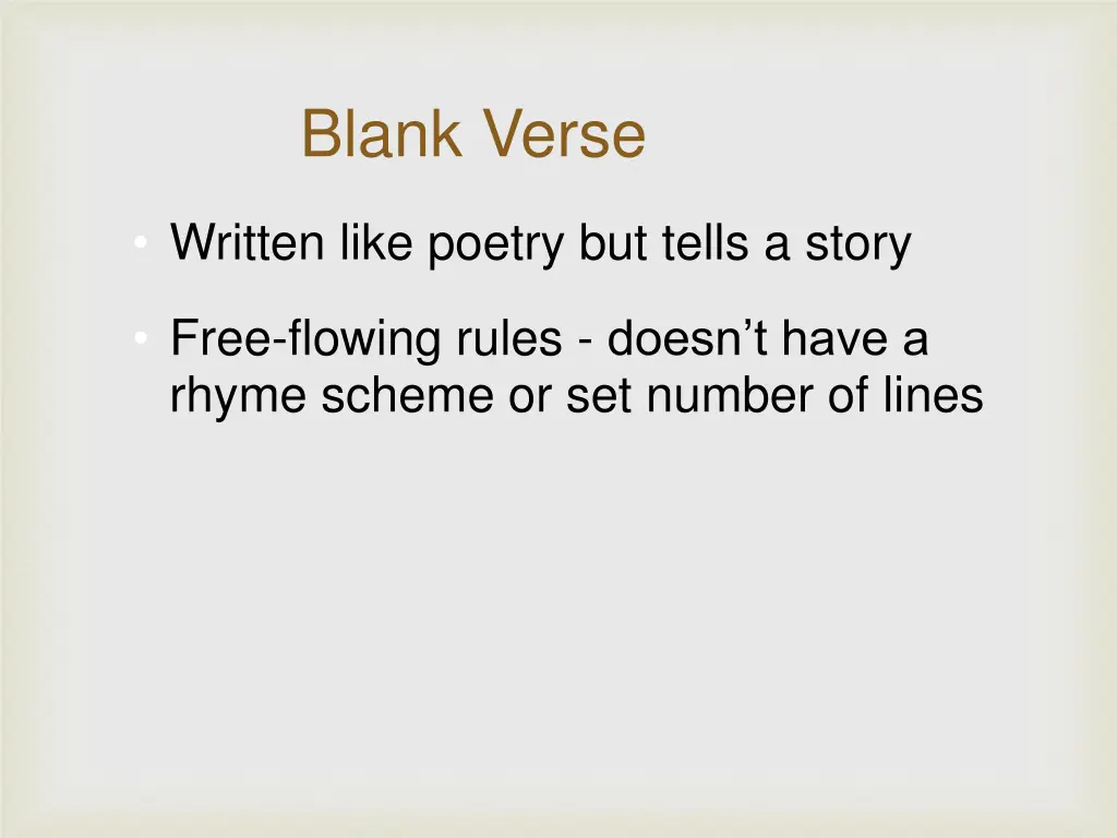 blank verse