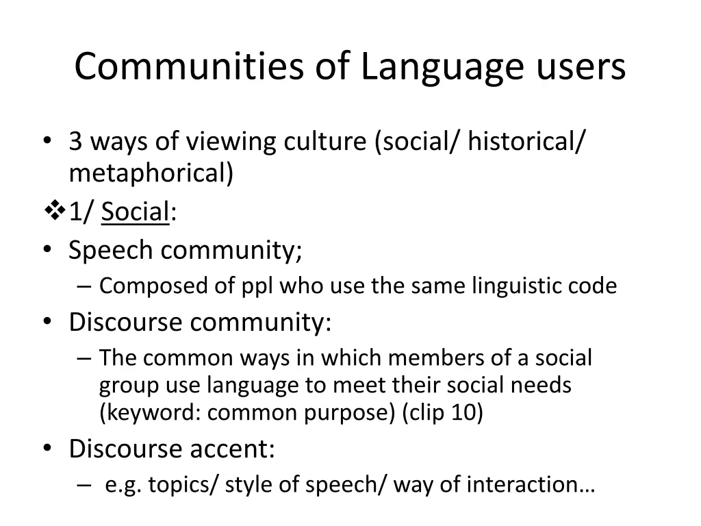 communities of language users