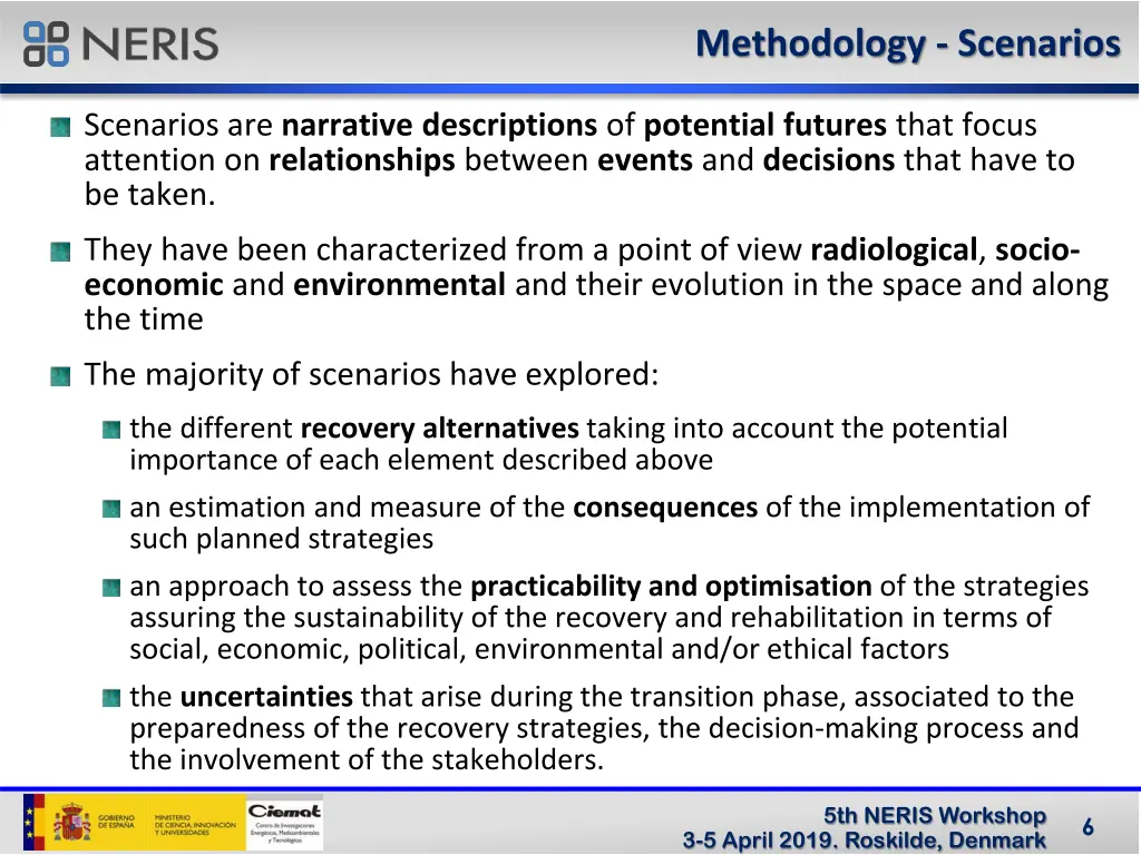 methodology scenarios