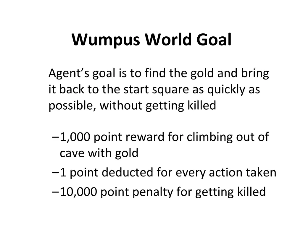 wumpus world goal