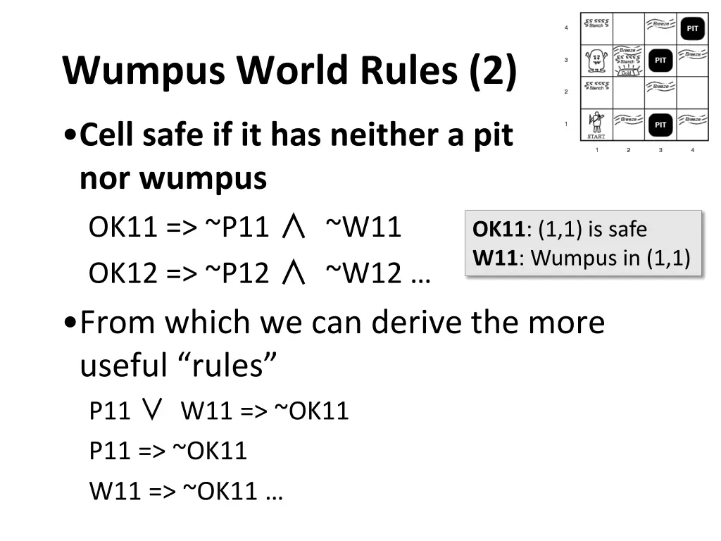 wumpus world rules 2