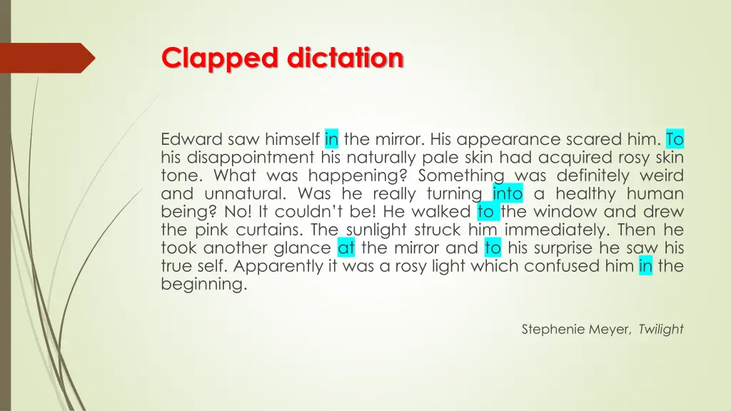 clapped dictation