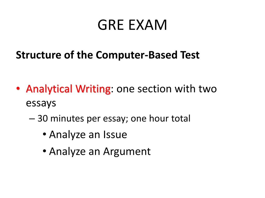 gre exam 1