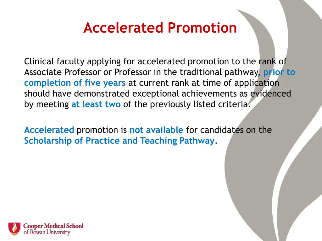 accelerated promotion