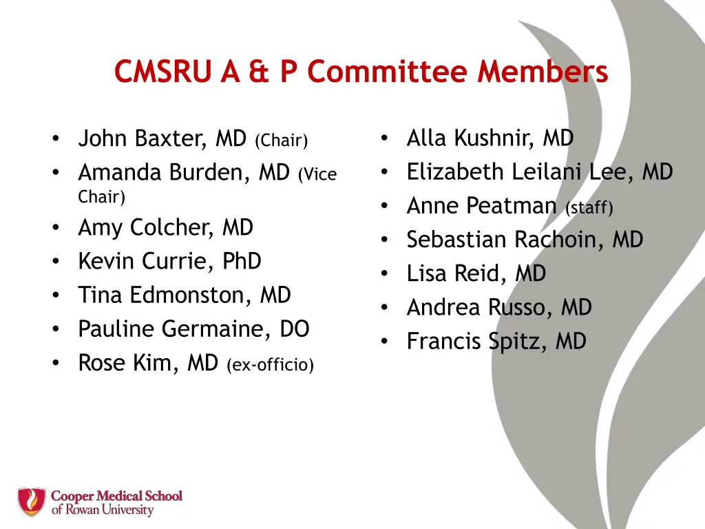 cmsru a p committee members