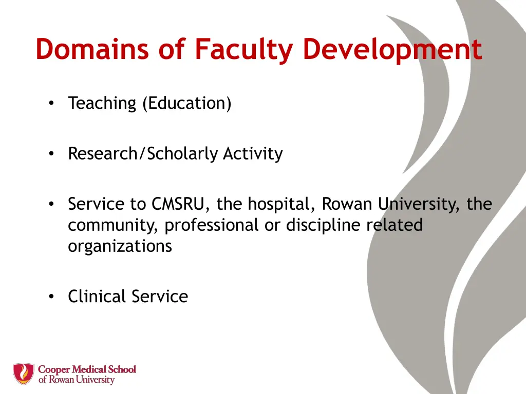 domains of faculty development