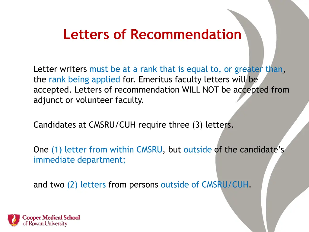 letters of recommendation